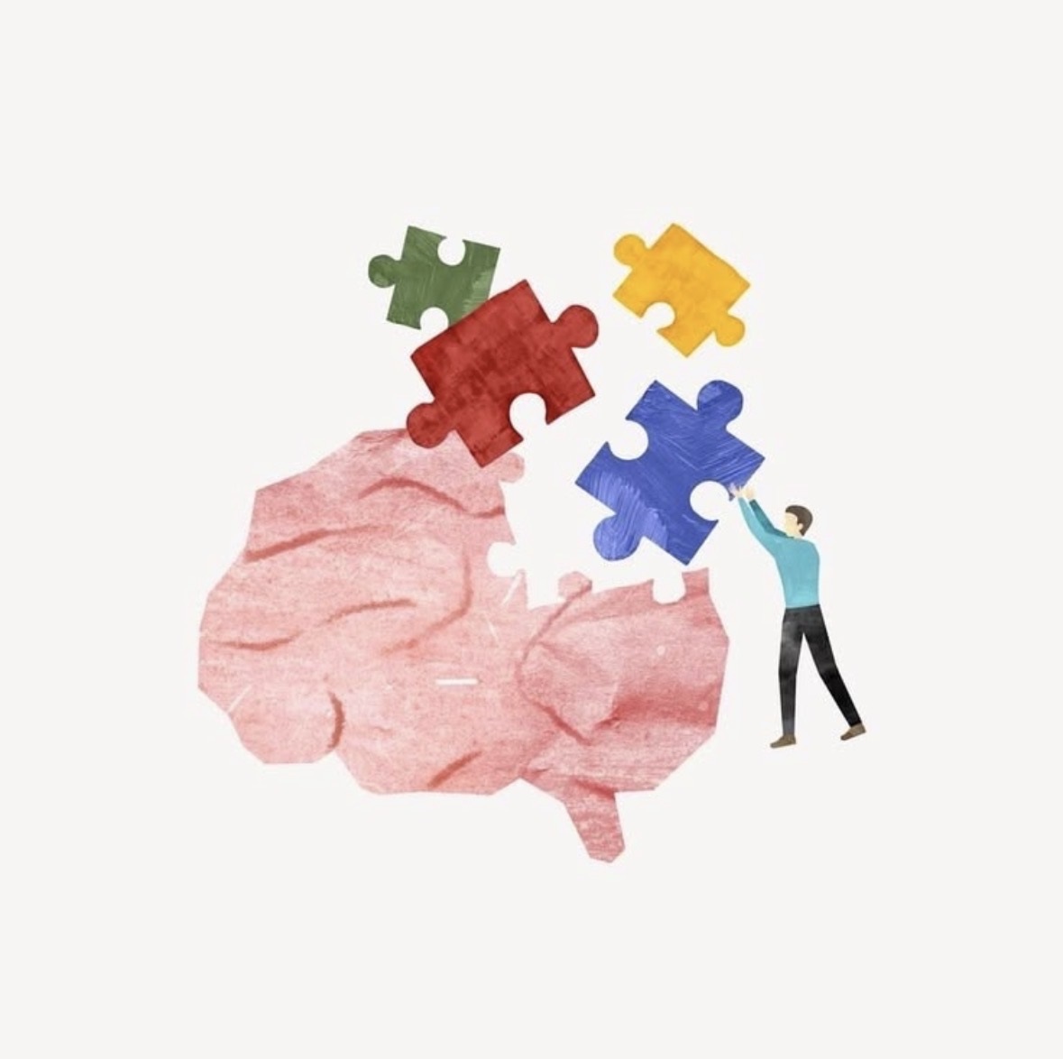 Ilustración de un cerebro al que le faltan piezas de puzle